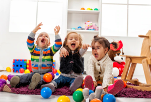 kids having fun in a nursery school